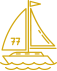 gold sail boat icon